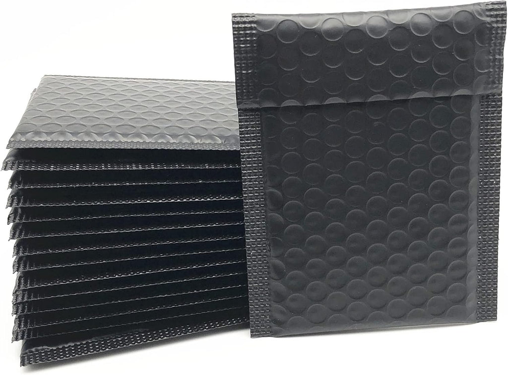 3.5x5 Inch Black Poly Bubble Mailers Self-Sealing Shipping Bags 100 Pack
