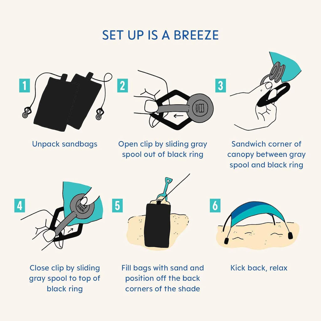 Quiet Canopy Version | Beach Tent | Sets Up in 3 Mins | 150 Sq. Ft. of Shade for up to 8 People | Includes Wind