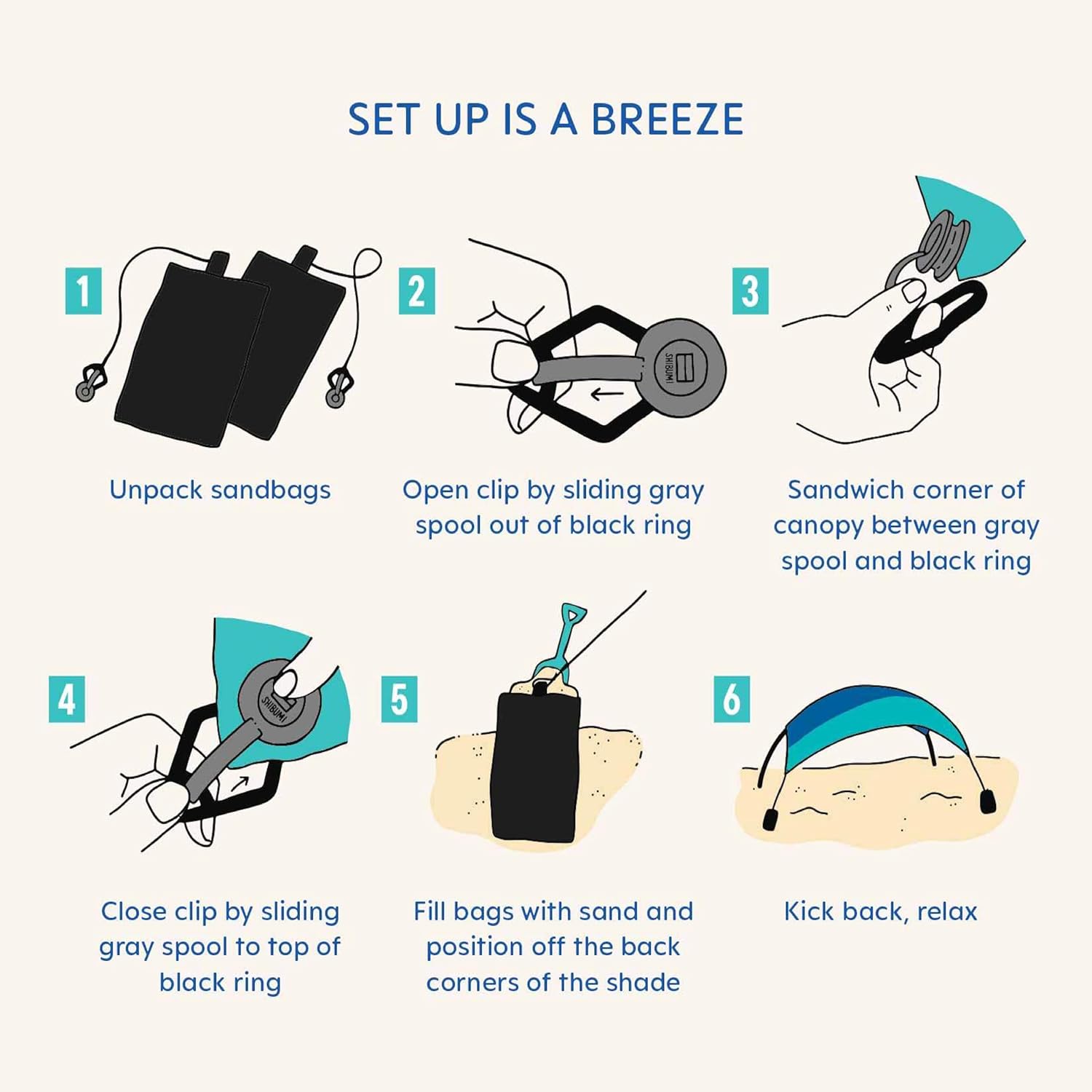 Quiet Canopy Version | Beach Tent | Sets Up in 3 Mins | 150 Sq. Ft. of Shade for up to 8 People | Includes Wind