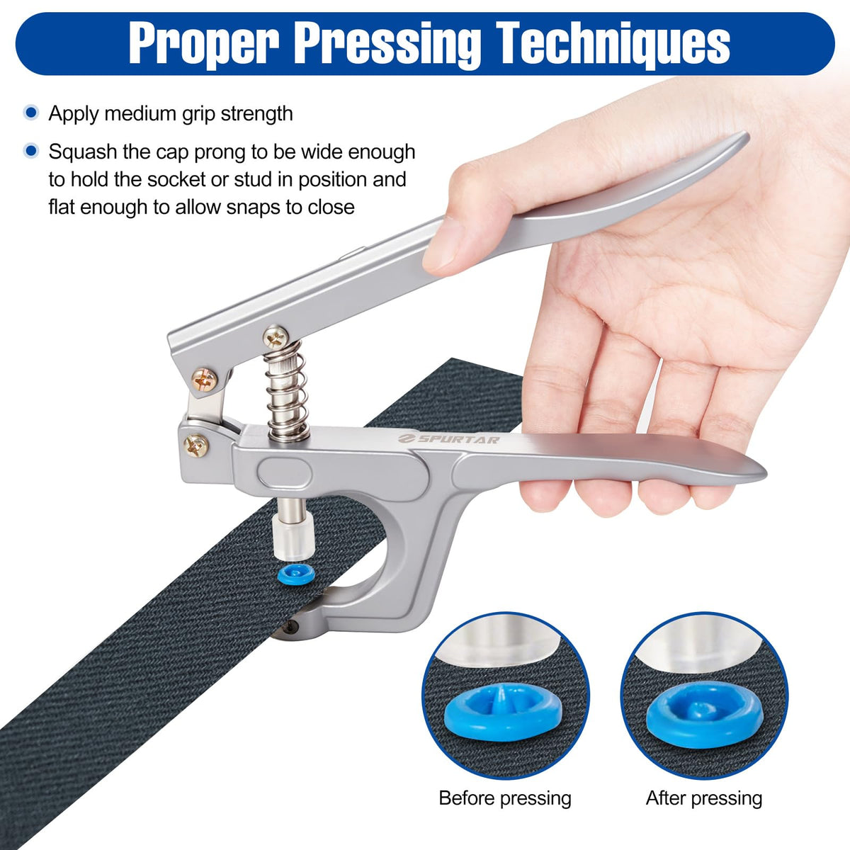 T5 Snap Button Kit Snap Fasteners Kit - Single Layer Fabric Only