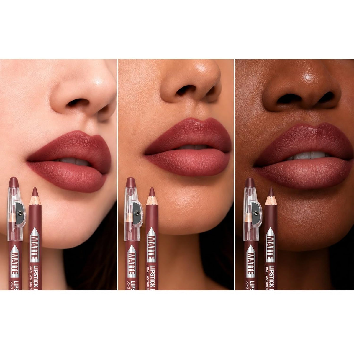 12 Colors Lip Liner Pencil Set Cream Matte Texture
