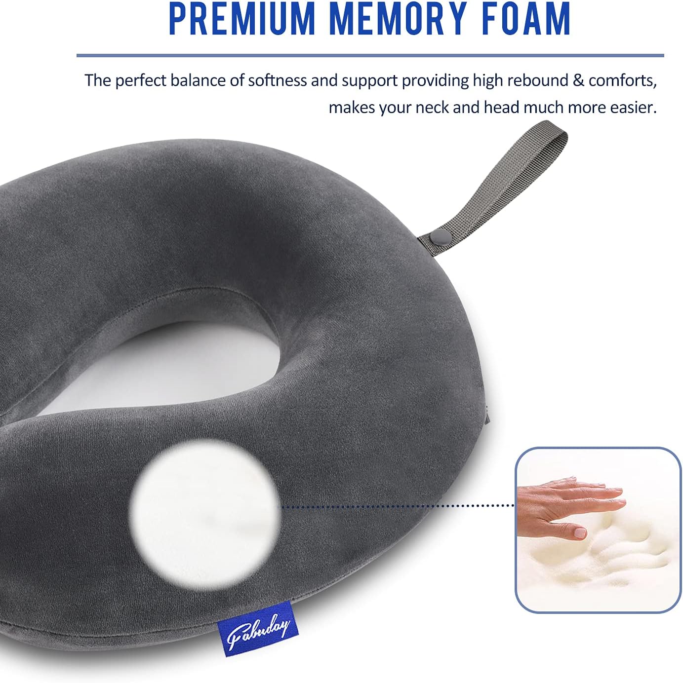 Travel Pillow Memory Foam for Airplanes - Neck Pillow for Traveling, Car, Home, Flight Pillow for Sleeping with