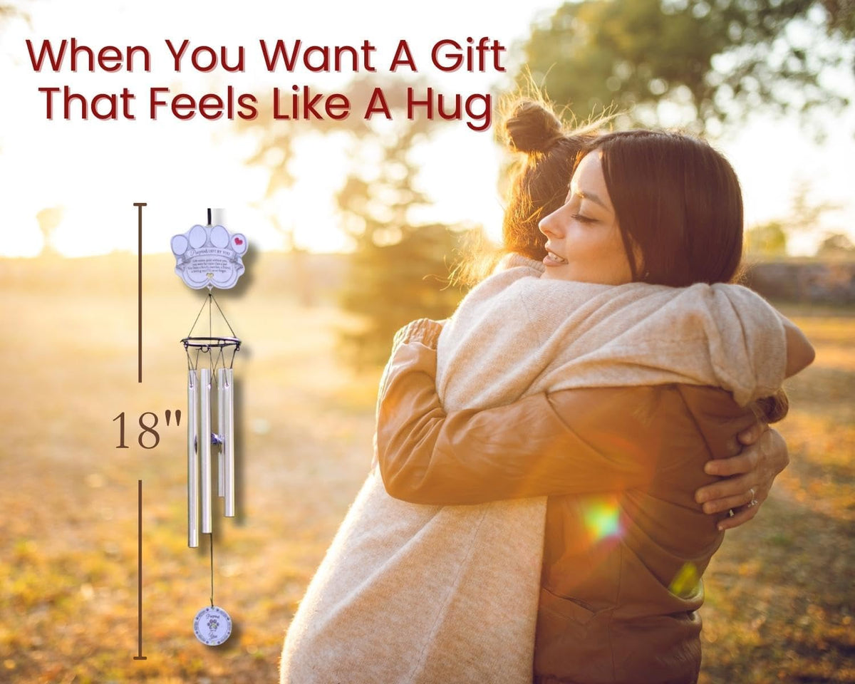 Metal Remembrance Wind Chime - 19 in | Dog & Cat Memorial Gifts for Loss of Pet | Pet Memorial Wind Chime - Includes