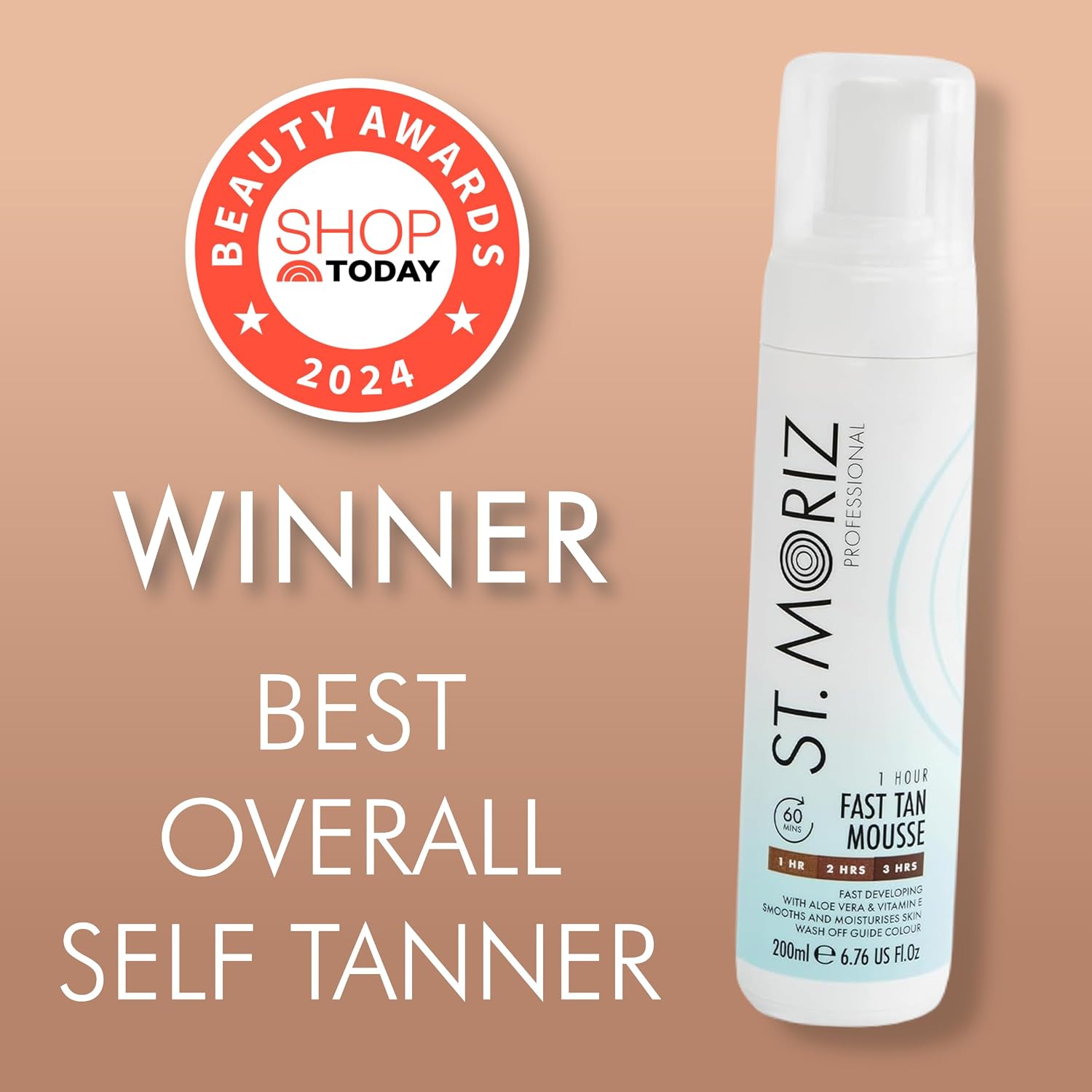 St Moriz Professional 1 Hour Fast Self Tanner Mousse, Light to Dark – Instant, Express Self Tanner Foam for a Golden