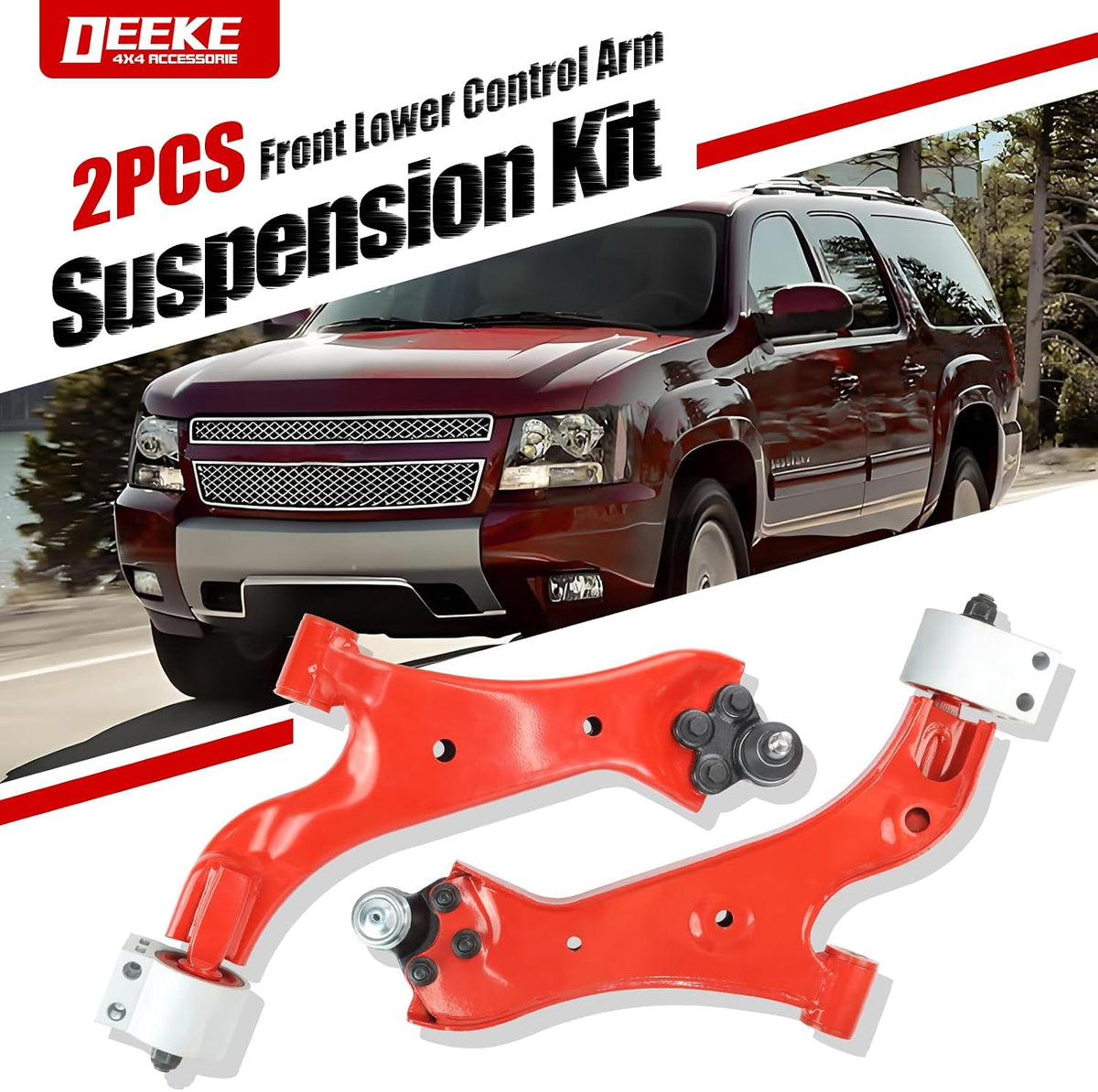 2PC Front Lower Control Arms for 2010–2017 Chevy Equinox & GMC Terrain,2pcs - K623489 K623488(Red)