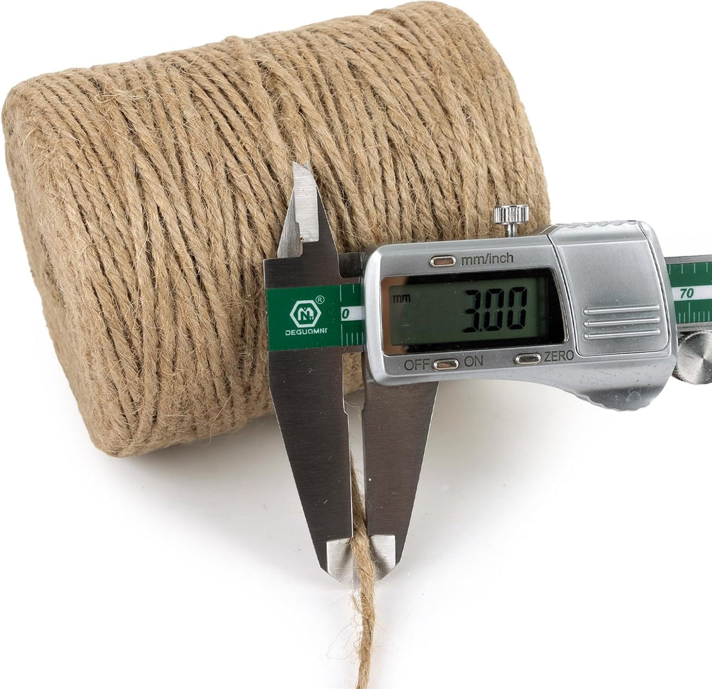 Natural Jute Twine String - 656 Feet 3mm Twine String for Crafts