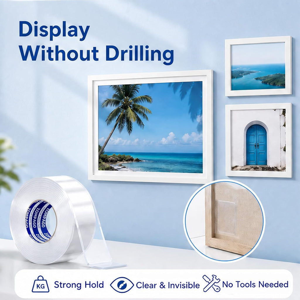Heavy Duty Double Sided Mounting Carpet Tape 2 Rolls 0.6in x 9.84FT