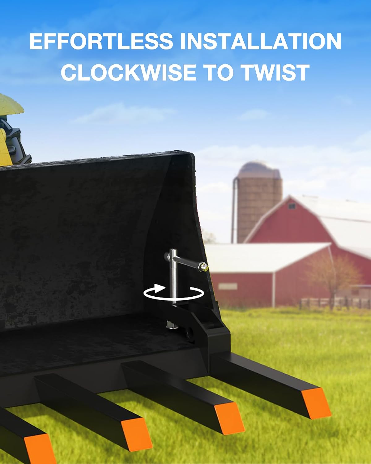 48 in Bucket Clamp on Pallet Forks 2500 LBS Heavy Duty | with 5 Tines for Tractor Accessories,Loader Bucket, Skid Steer