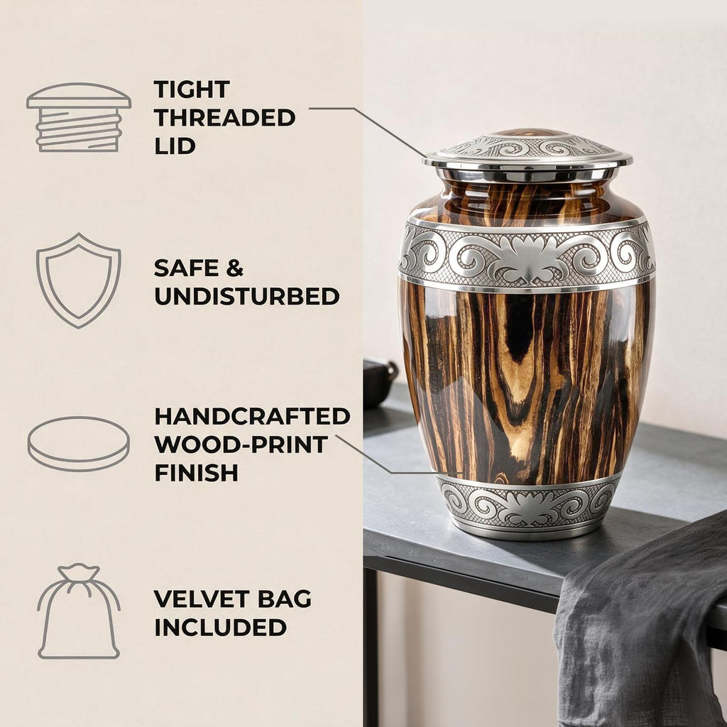 Urns for Human Ashes Adult Man – Cremation Urn for Ashes Adult Male, Large 200 Cu in Funeral Urn – Premium Memorial