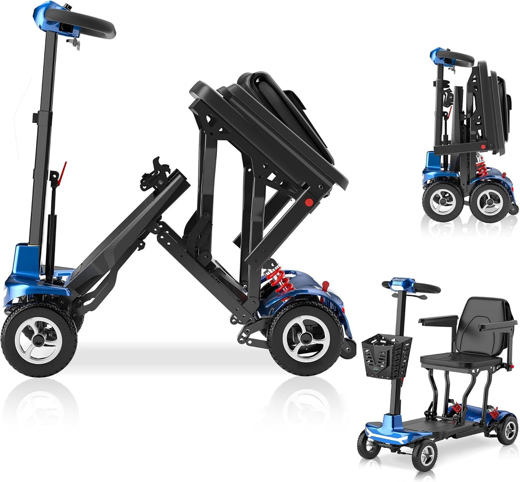 4-Wheel Folding Mobility Scooters for Seniors & Adults - 37.5lbs Light
