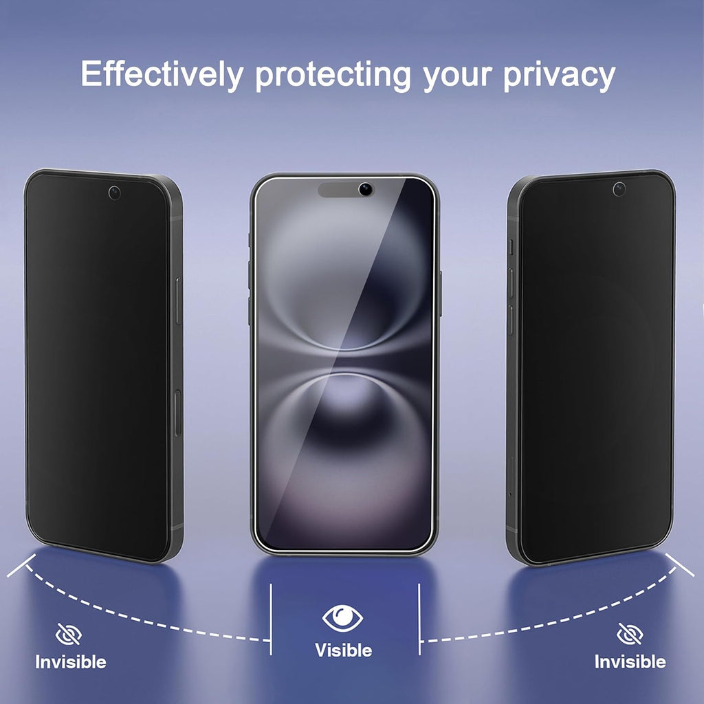 3 Pack Privacy Screen Protector for iPhone 16 [6.1 inch] + 3 Pack Camera Lens Protector, Anti Spy Private Tempered