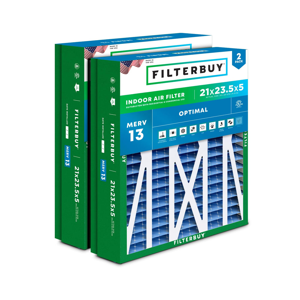 21x23.5x5 Air Filter MERV 13 Smoke & Allergy Defense (2-Pack)