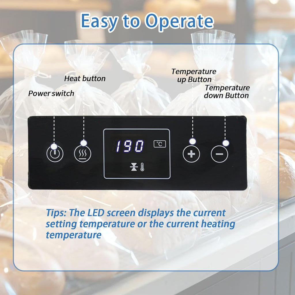 Heat Sealer Machine, Automatic Continuous Band Sealer with Digital Temperature Control, Horizontal Bag Sealer for