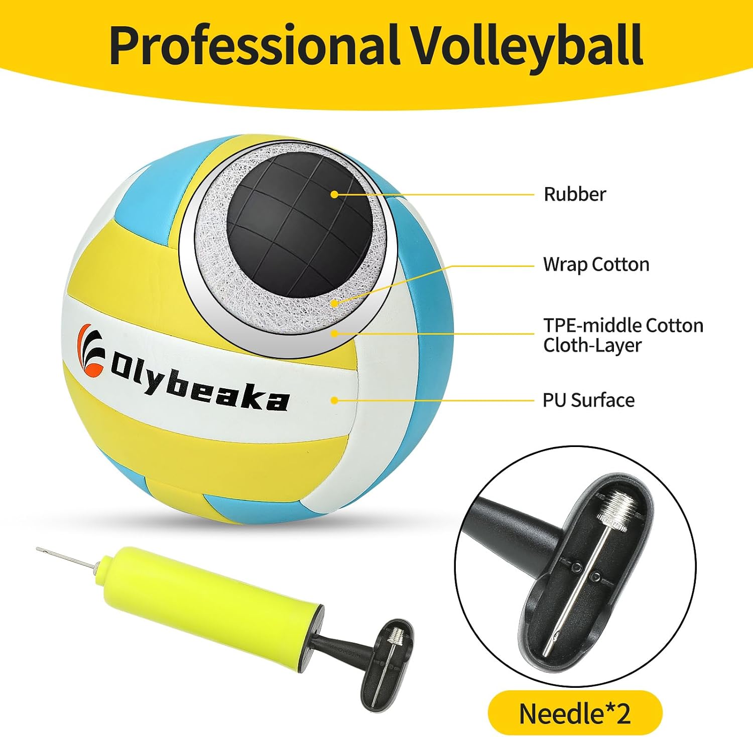 Portable Outdoor Volleyball Net Set 20FT / 32FT, 4 Adjustable Heights | Complete Volleyball System with PE Net, PU