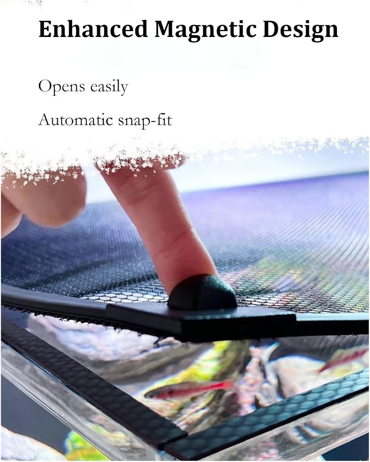 Magnetic Mesh Aquarium Lid, Cat Proof Fish Tank Lid, Anti-Jumping Cover