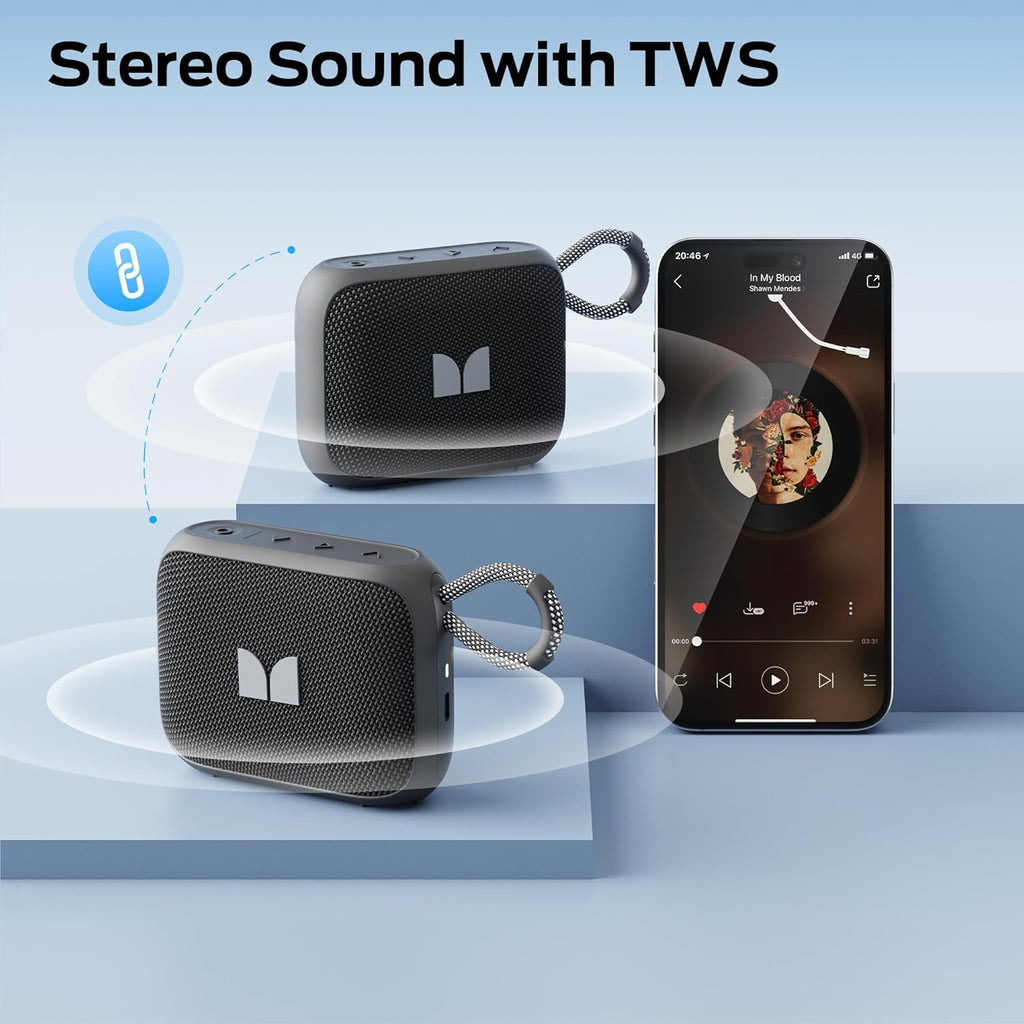 S520 Portable Speaker, IPX7 Waterproof Speakers Bluetooth Wireless, Bluetooth 6.0 Small Speaker, 12 Hours Battery