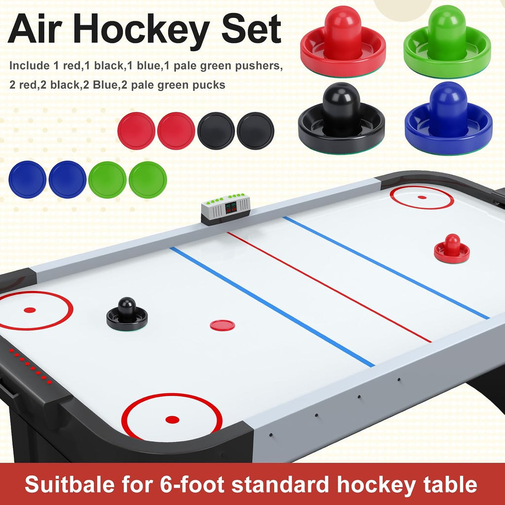 Air Hockey Paddles and Pucks, Air Hockey Pushers with Nylon Storage Bag, Goal Handles Paddles Replacement Accessories