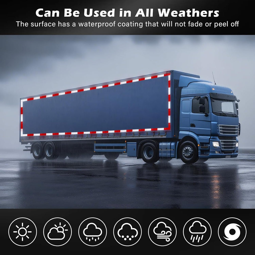 Reflective Tape 2" X 160' Red/White High Intensity DOT-C2 Trailer Reflector Tape Outdoor Waterproof Conspicuity