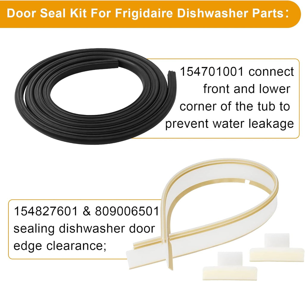 154827601 for Frigidaire Dishwasher Door Gasket Seal Replacement Kit