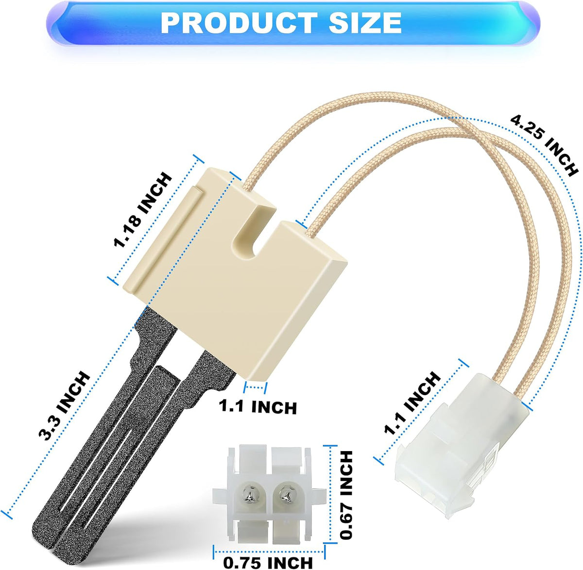 Dreyoo Furnace Ignitor Replacement, Furnace Hot Surface Ignitor Direct Replacement Compatible with Coleman Evcon York Luxaire S1-02535325000, 025-32626-000 (1 Pcs)