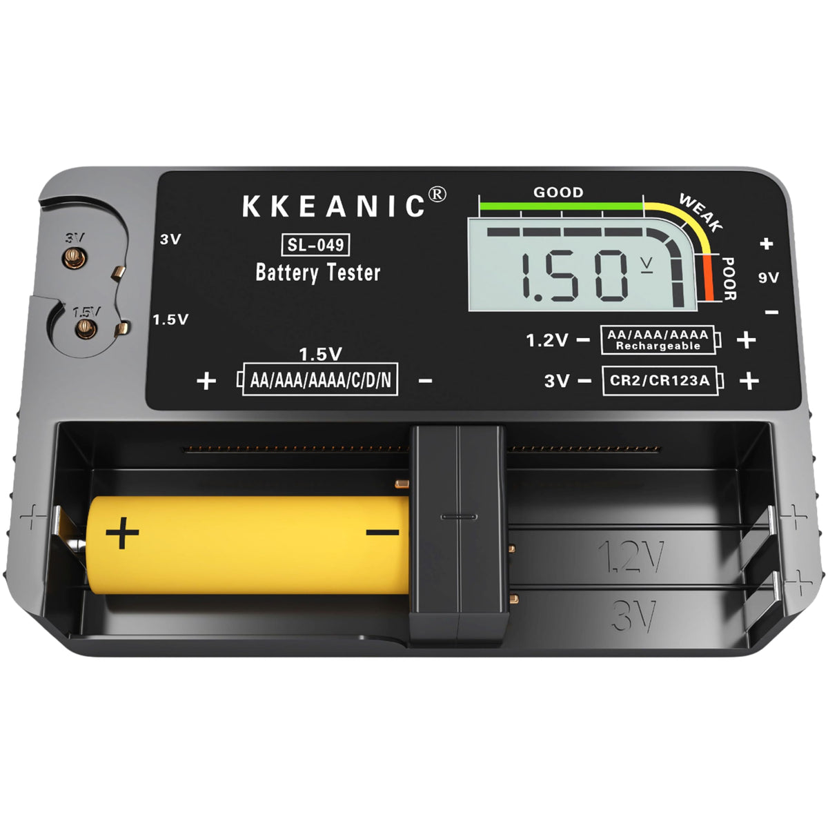 Battery Tester for AA AAA C D 9V & Household Batteries Battery Checker