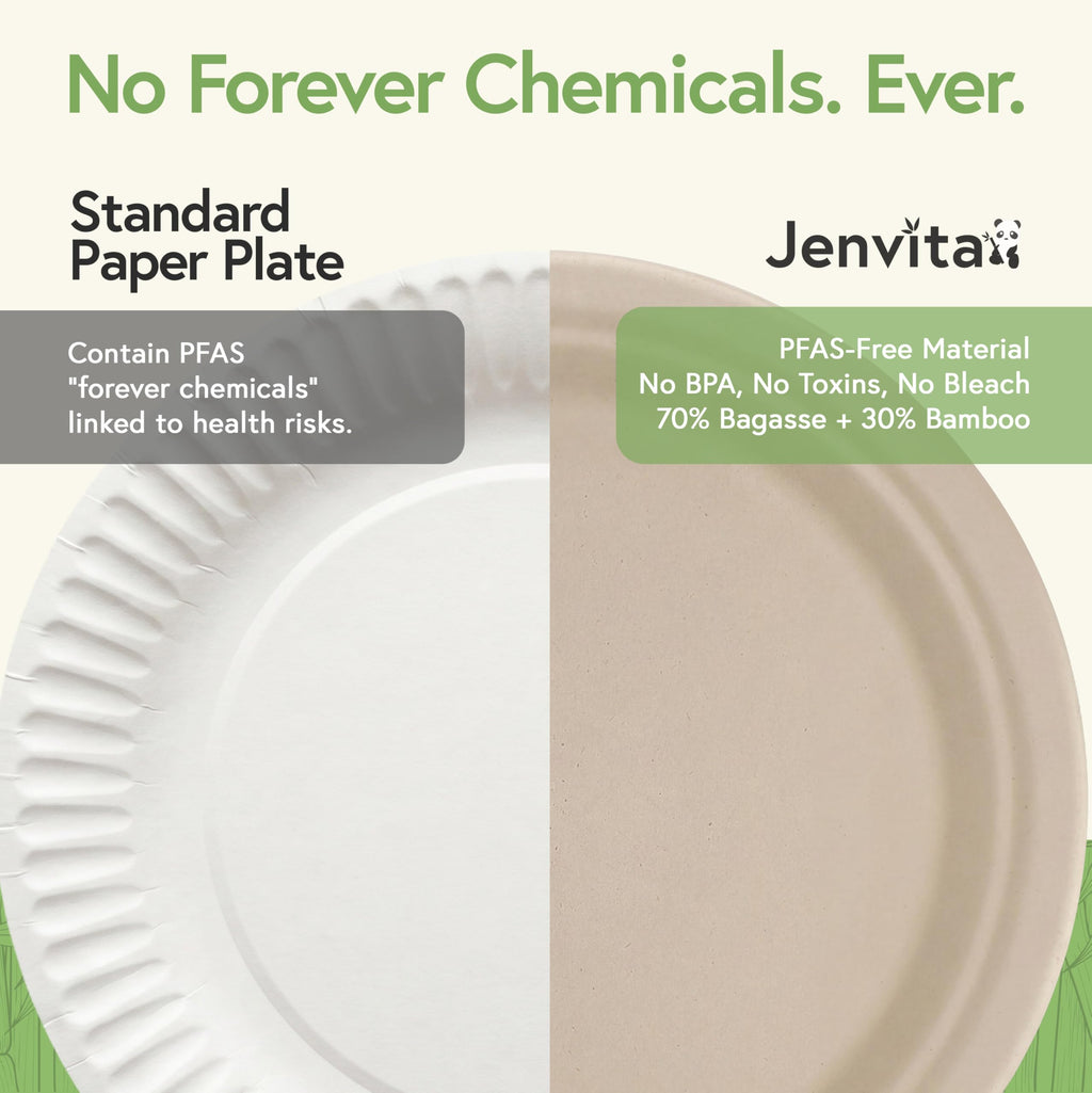 Bamboo Dinner Plates, 500 Pack, 9 Inch Compostable