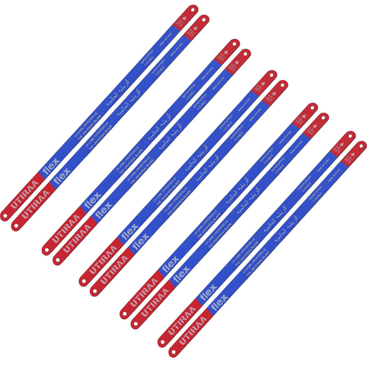 10 Pack Premium Hacksaw Blades, Wiojided 24 TPI - 12 Inch Hack Saw Blades