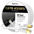 Cat 8 Ethernet Cable 50 ft, 40Gbps 2000MHz RJ45 Flat Network LAN Cable | 6ft 10ft 15ft 20ft 25ft 30ft 35ft 40ft 60ft