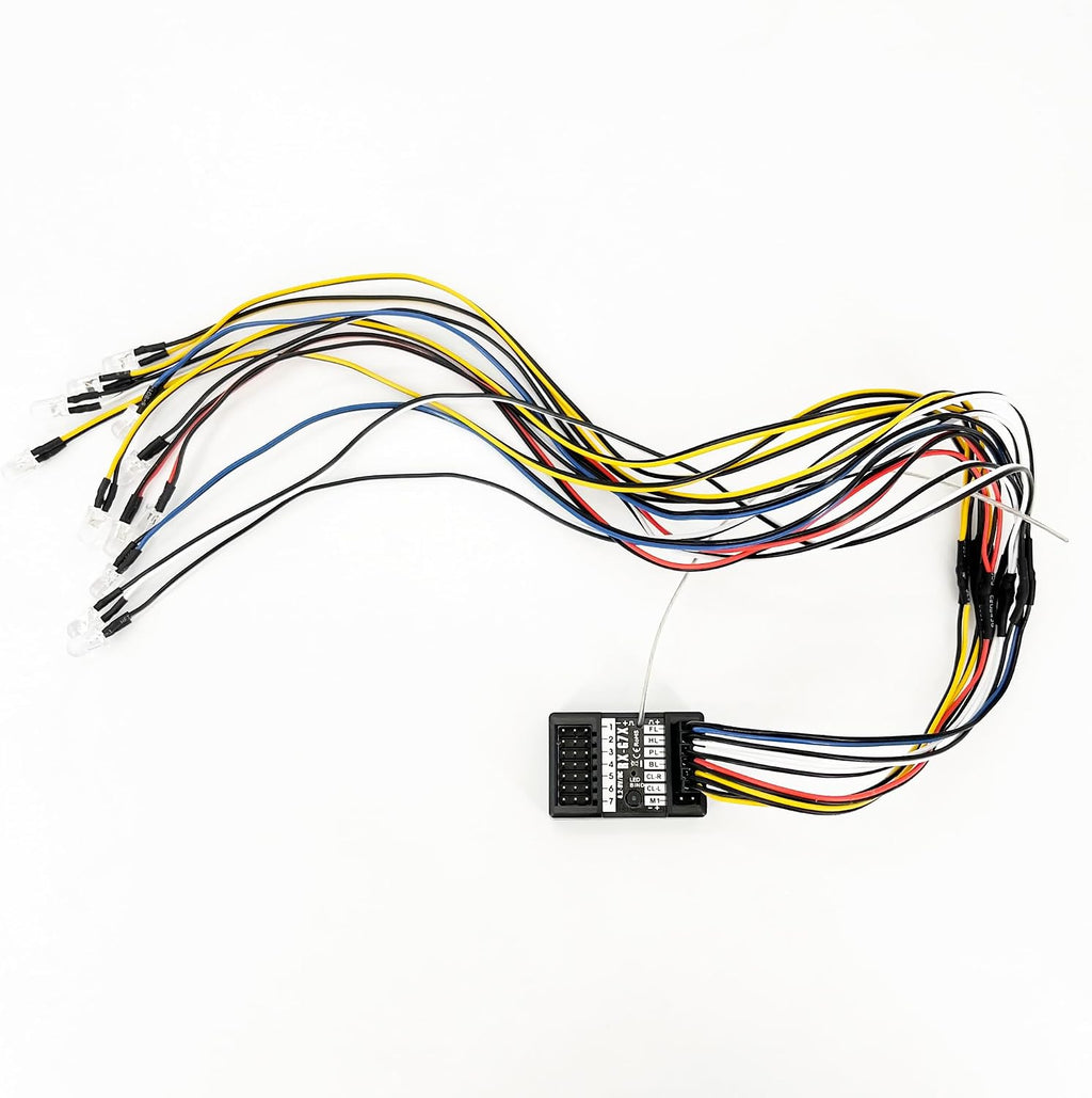 7 Channels RC Transmitter with Receiver Built-in Light Control System and 12LED Light Set, 2.4GHz Radio Remote
