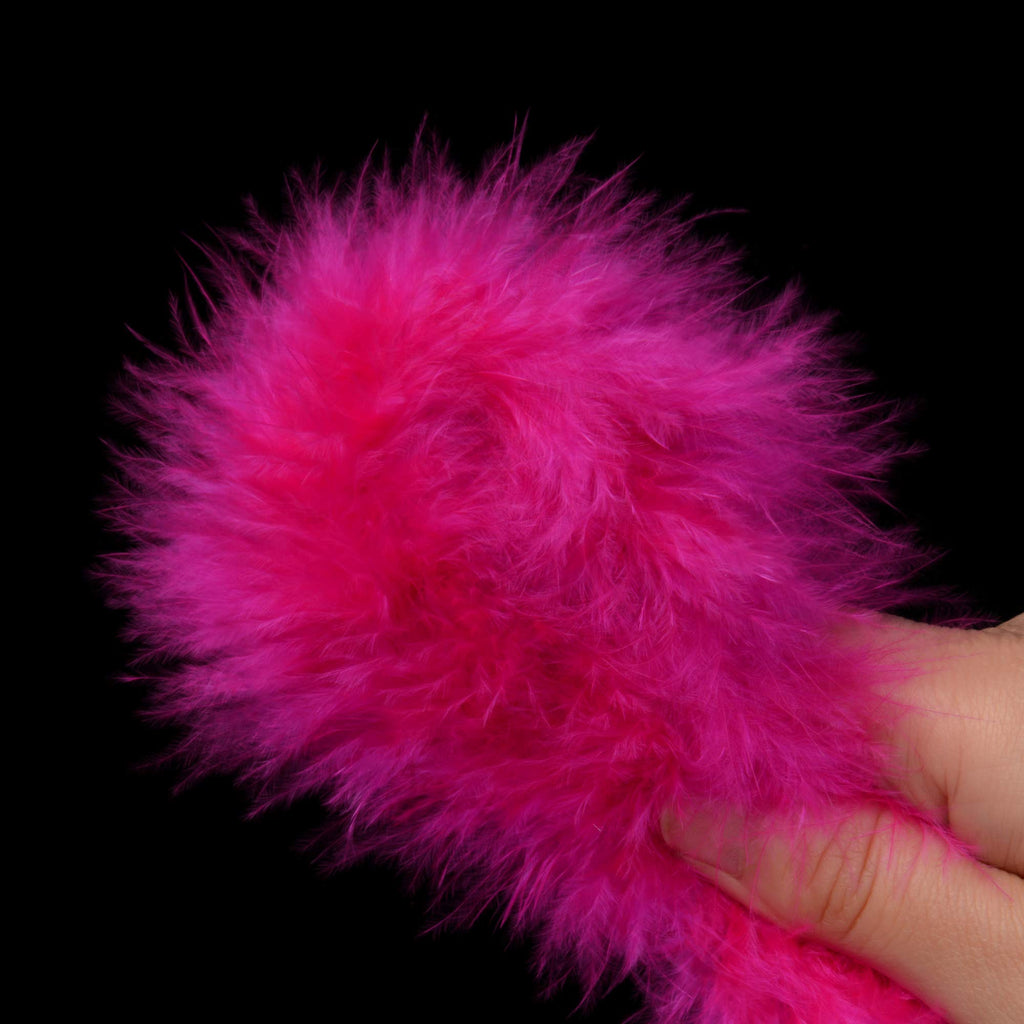 14g 2Yards Fluffy Marabou Feather Boa Women DIY Craft Home Decor Fur String Scarf Fur Strips Trim-Hot Pink
