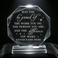 SHIP NEXT DAY, Personalized Crystal Award Trophy - Custom with Company Logo Text & Employee Name, Engraved Award for