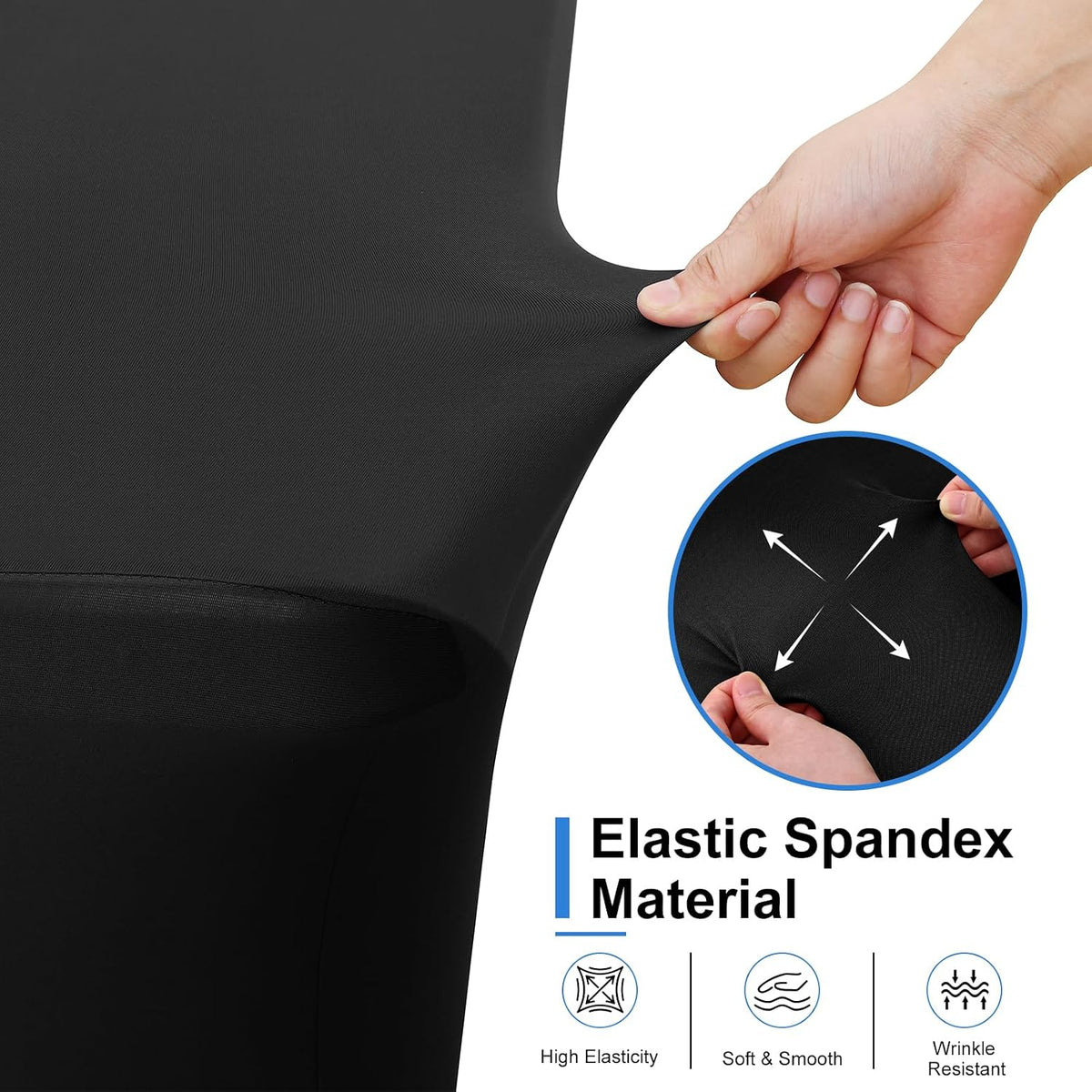 Open Back Spandex Table Cloth 6FT, One Side Elastic Fitted Tablecloth