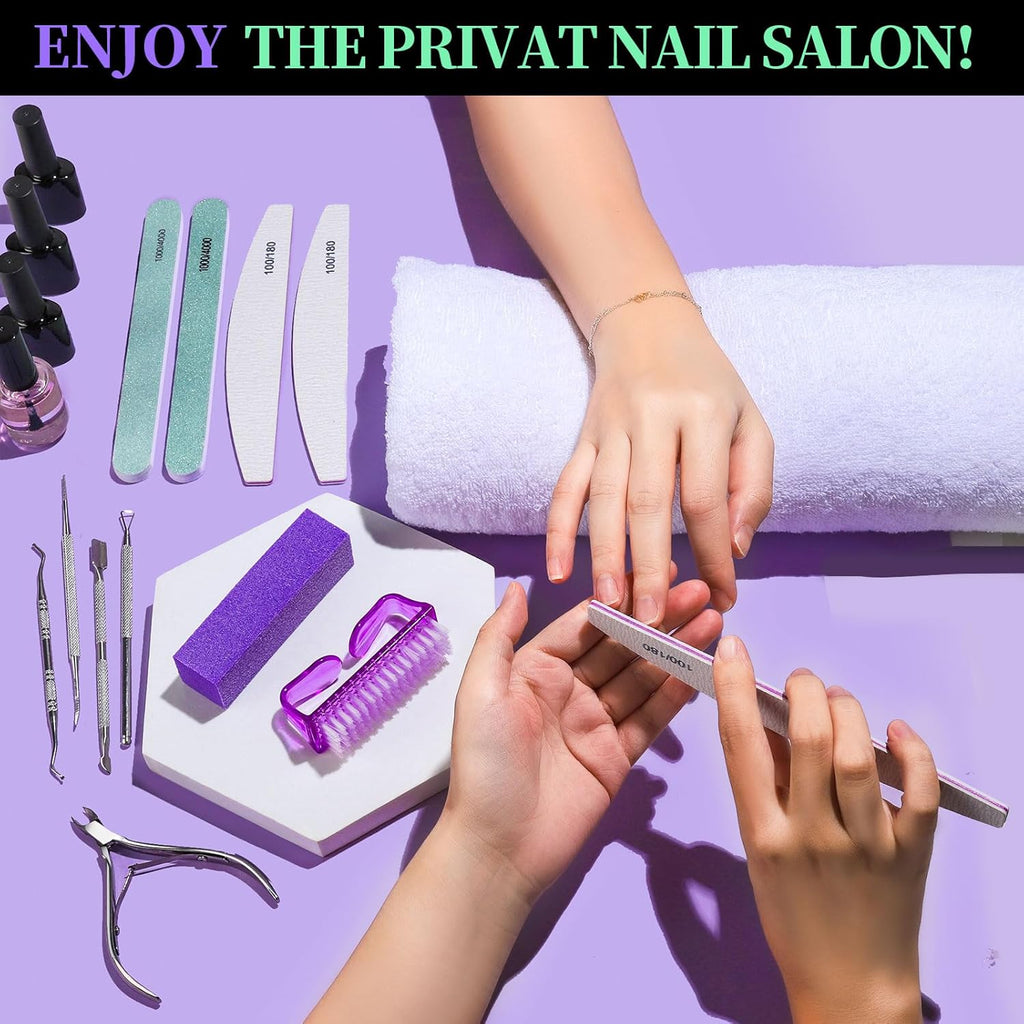 Manicure and Pedicure Tools Kit, Manicure Kit, Nail Files 100/180, Nail Buffer Block, Nail Cuticle Nippers, Cuticle