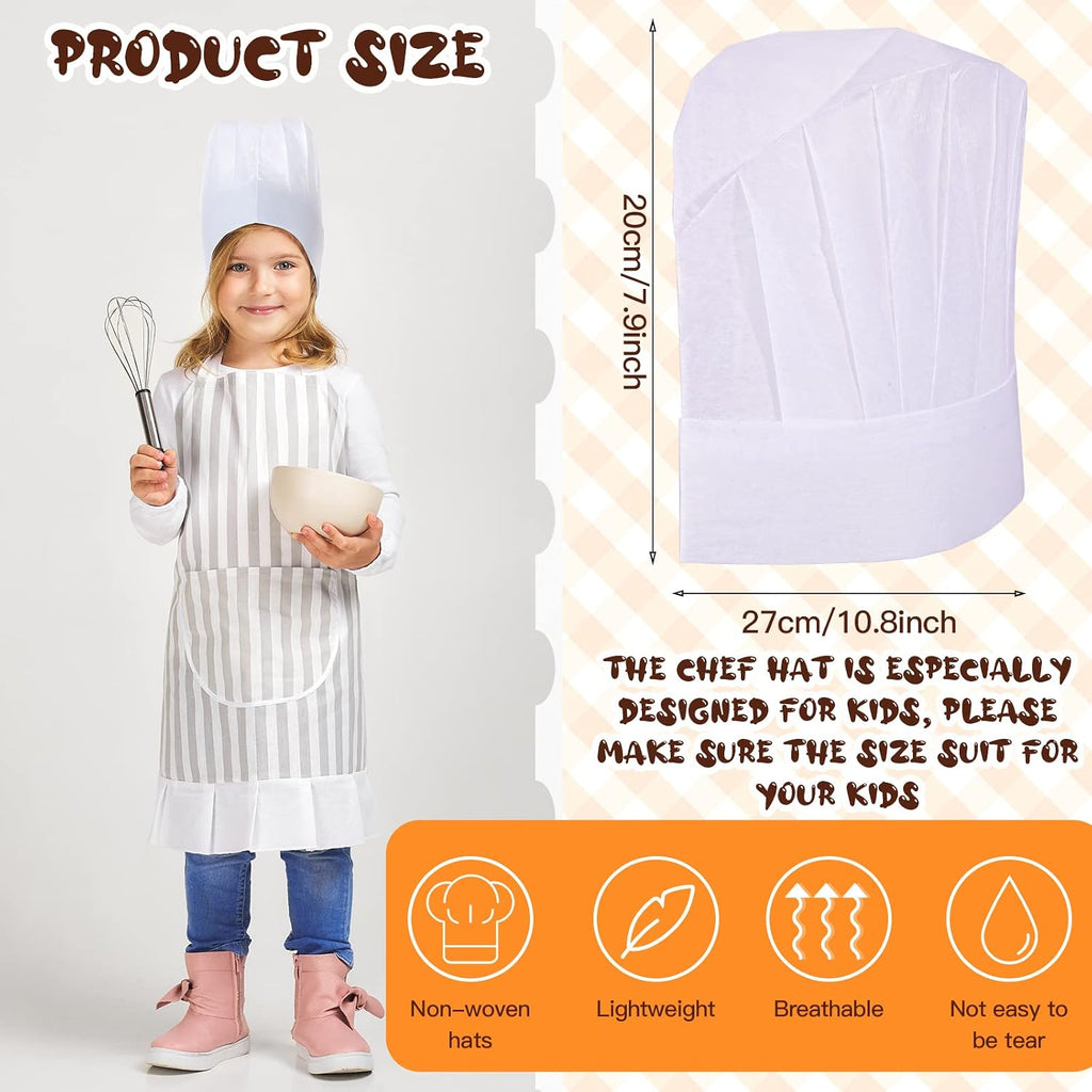 150 Pack Kids Chef Hat Bulk Non-woven