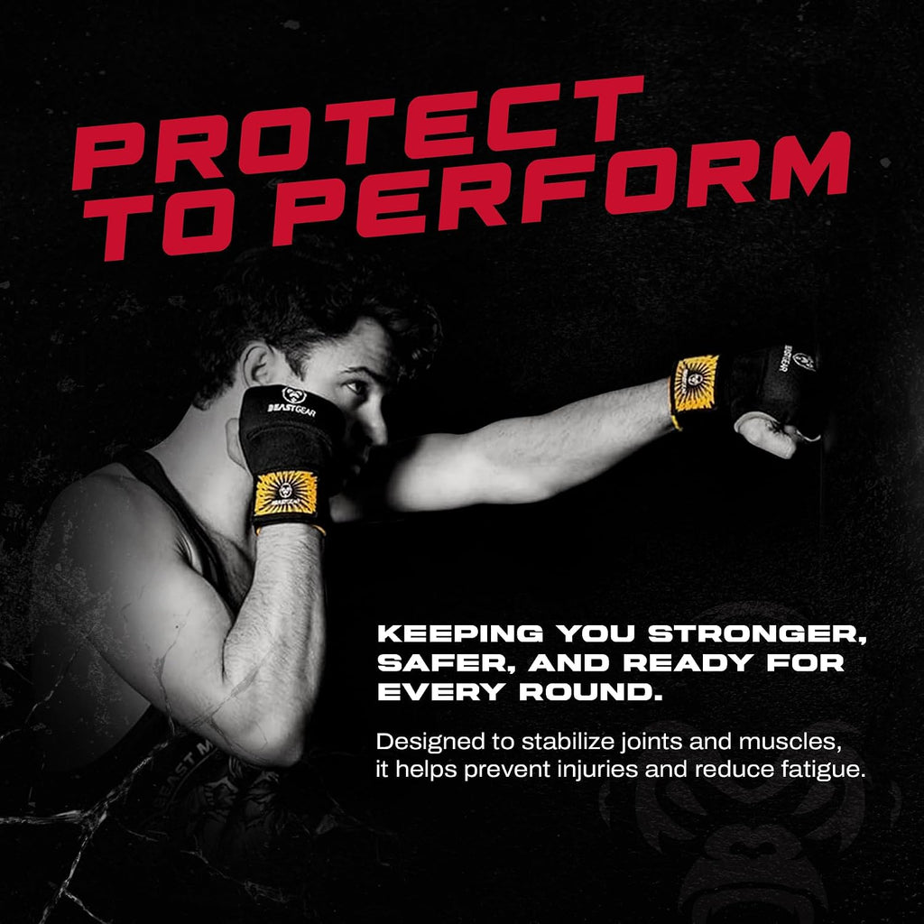Hand Wraps Boxing Inner Gloves with Gel Padded, Quick 100cm Wrist Straps for Men & Women - MMA, Muay Thai, Kickboxing