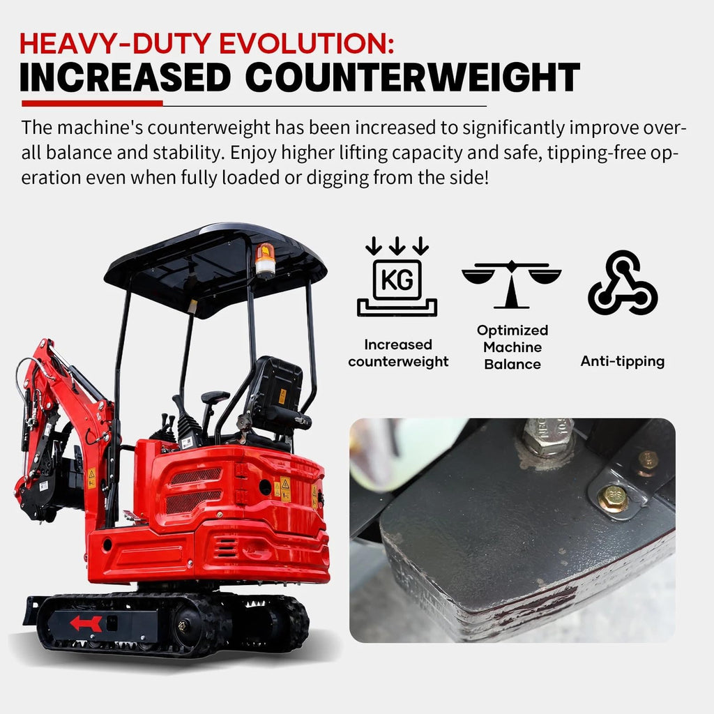 1.4 Ton Mini Excavator with Kubota-Diesel Engine (90%pre-Assembled）