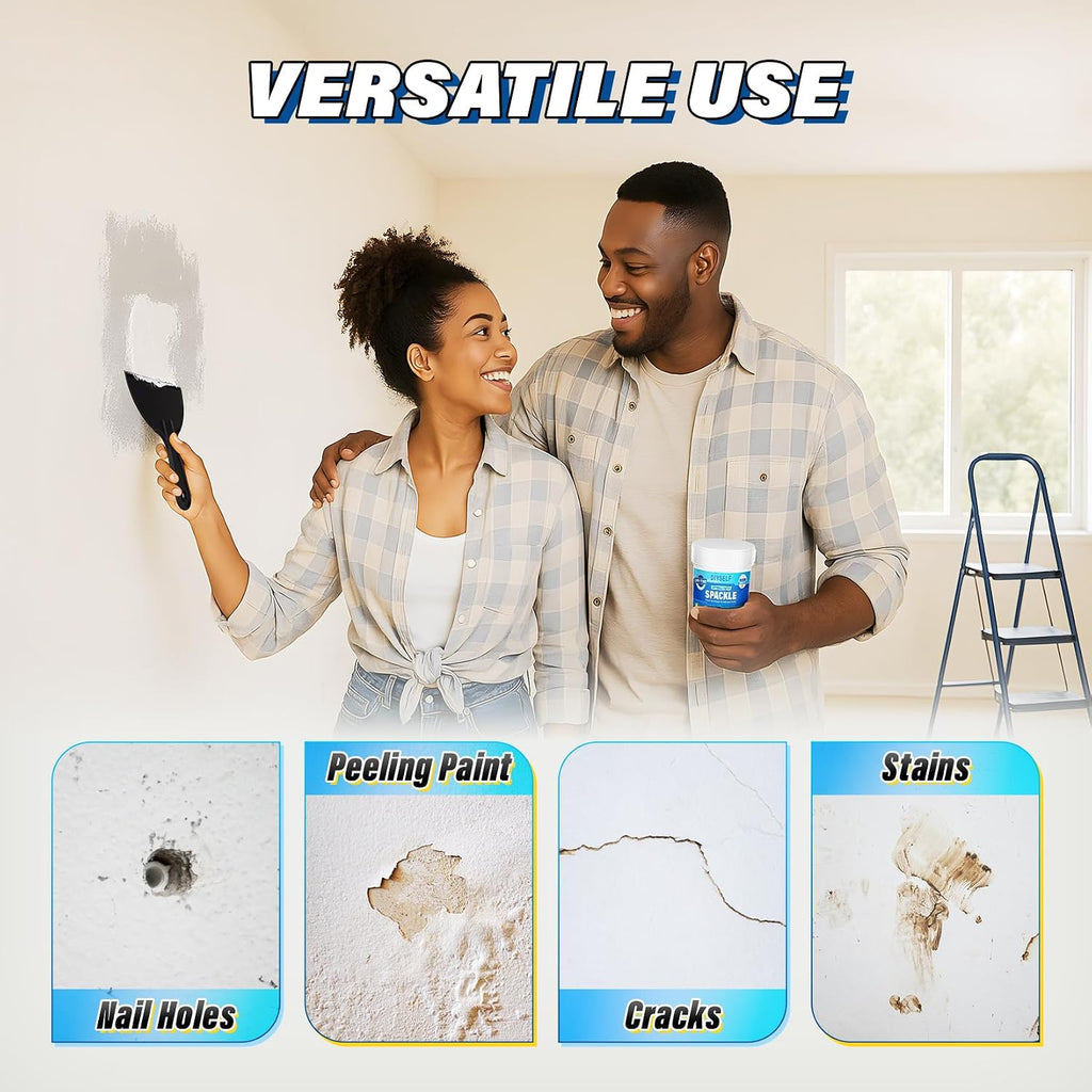 16-Piece Drywall Repair Kit, White Touch Up Paste with Mesh Patches | 2 Jars of Repair Putty, Self-Adhesive Mesh