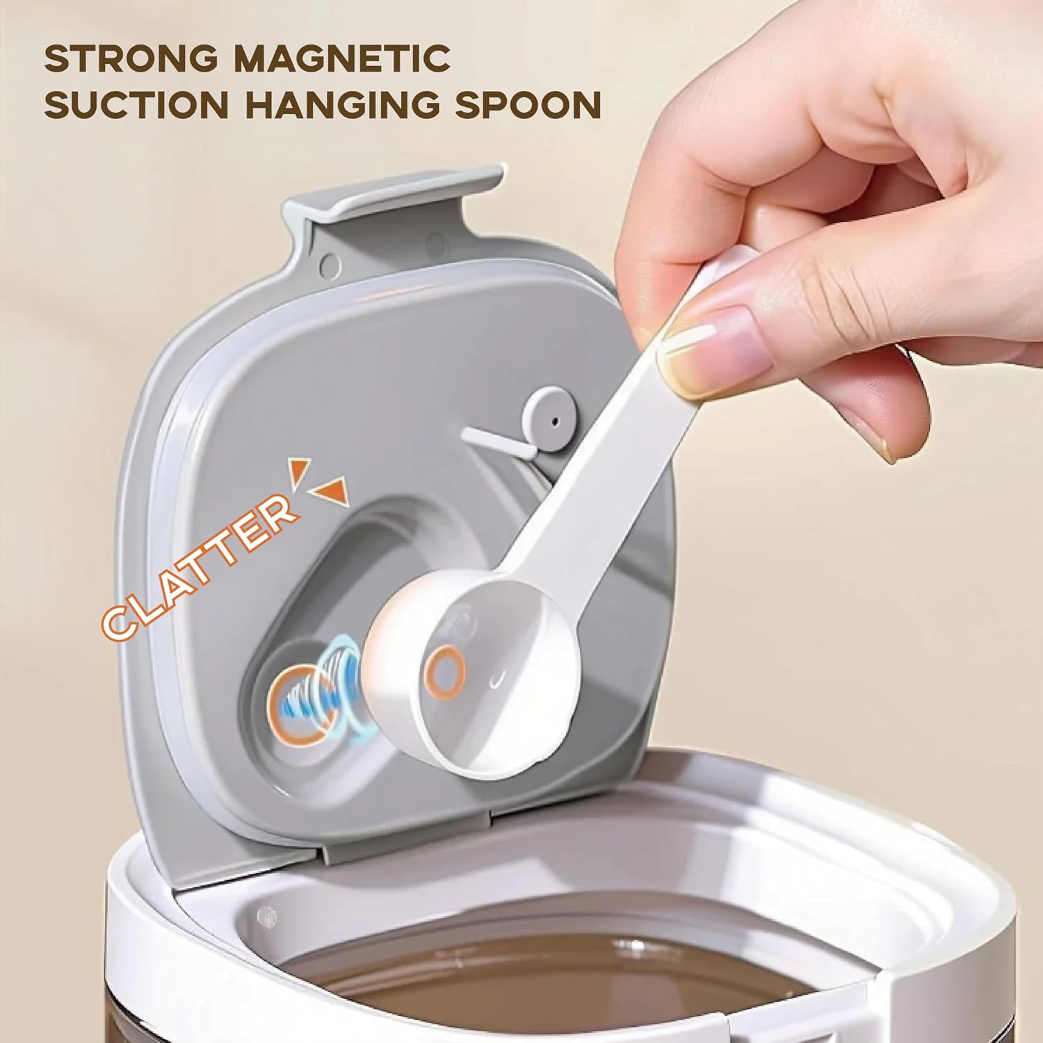 15oz Coffee Canister, Airtight Storage Container, 1300ml | Food Storage Container with Magnetic Scoop, Kitchen Jar