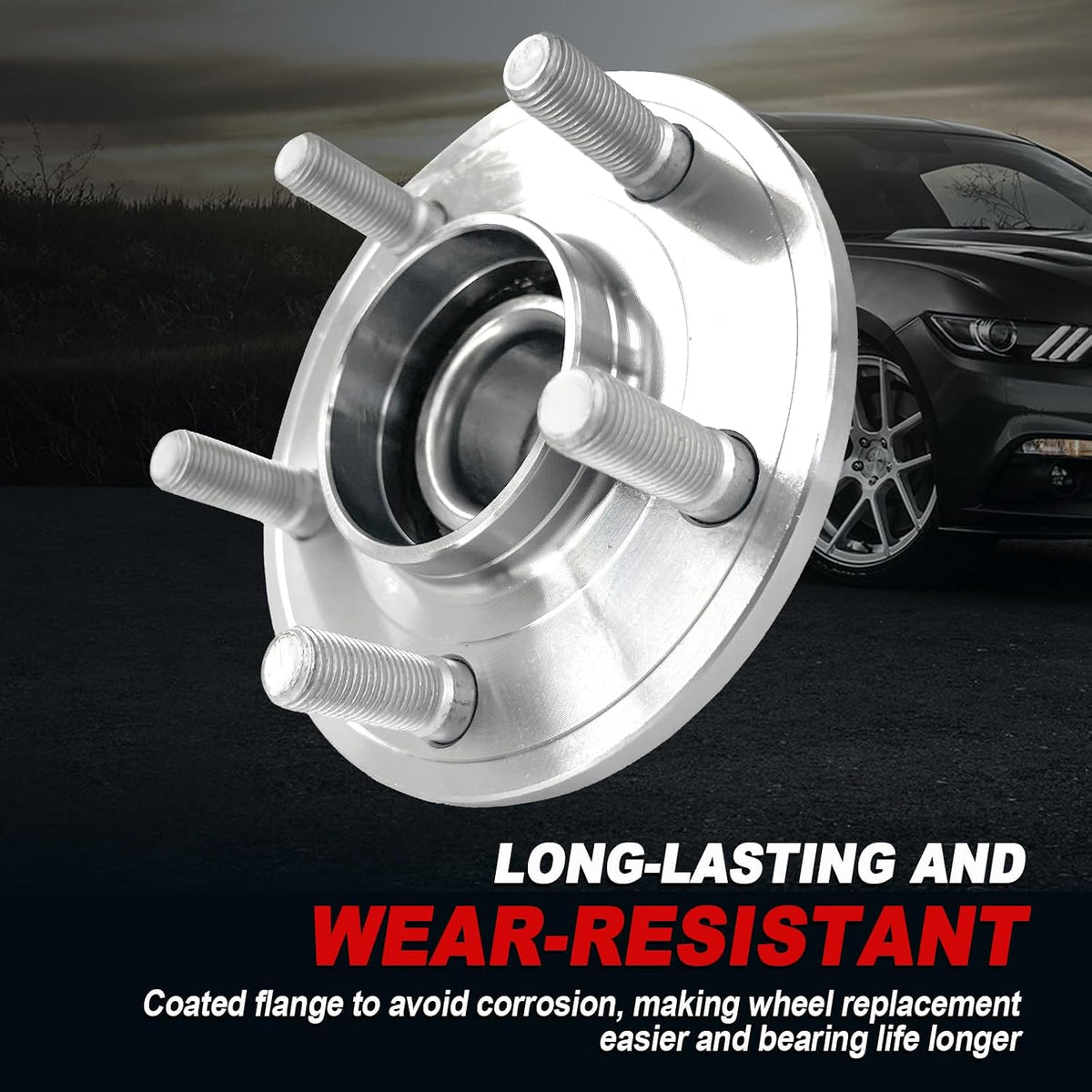Pair 513224 Front Wheel Bearing Hub Assembly Compatible with Chrysler 300 2005-2014, for Dodge Challenger 2008-2014, Charger 2006-2014, Magnum 2005-2008, 5 Lug w/ABS