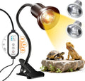 Reptile Heat Lamp, Heat Lamp with Clamp, UVA UVB Reptile Light with Intelligent Cycle Timer for Turtle, Bearded