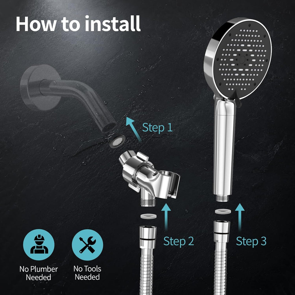 NSF Certified Filtered Shower Head with Handheld for Hard Water to Remove Chlorine High Pressure 9-Spray Setting