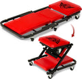 Mechanic Creeper Bench & Stool 2 in 1 - Folding Adjustable Chair Z Design 300 Lbs Capacity - Heavy Duty Garage Seat