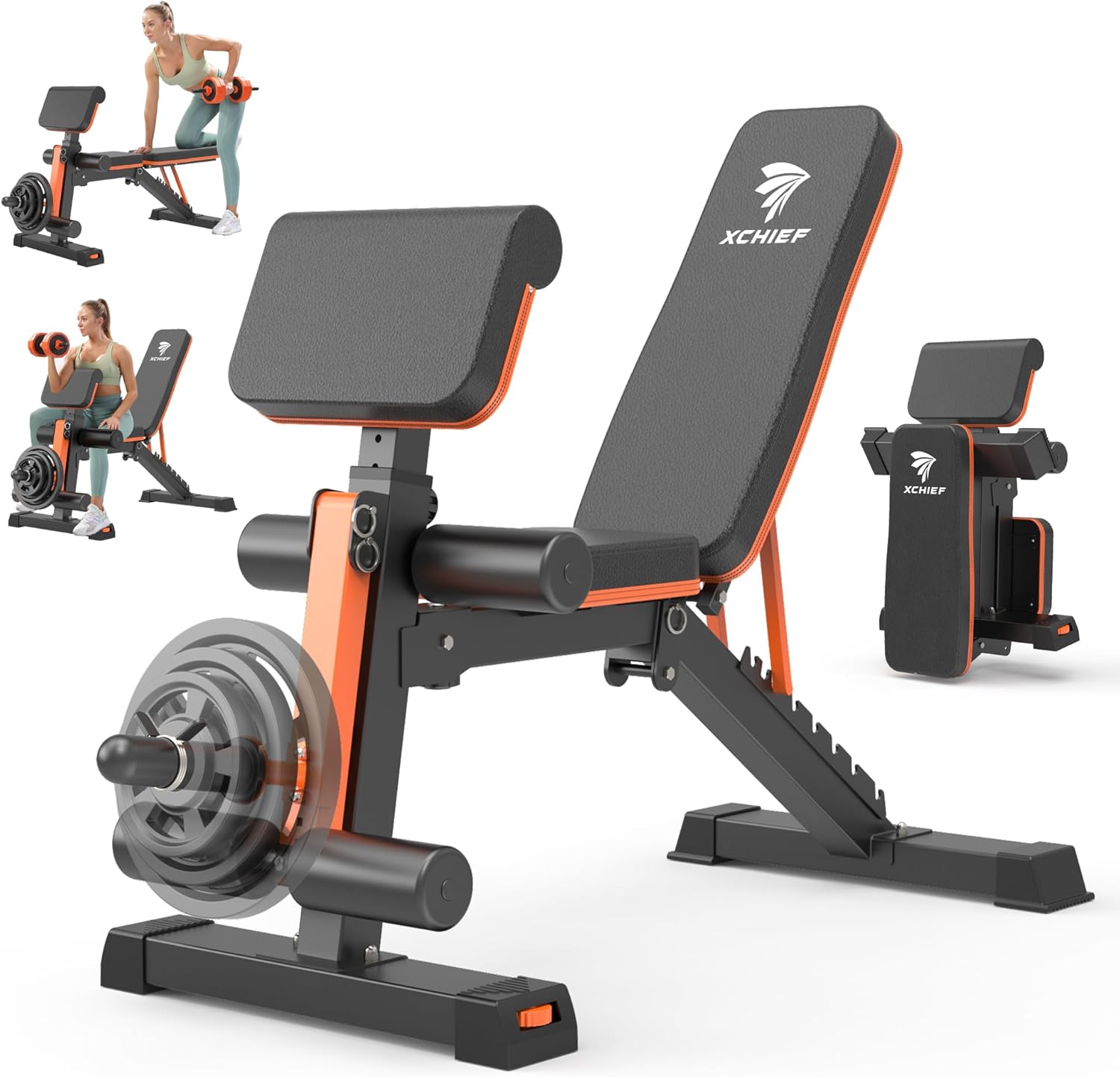 Adjustable Weight Bench - 1000LBS Capacity Heavy Duty Foldable Workout Bench for Full Body Exercise