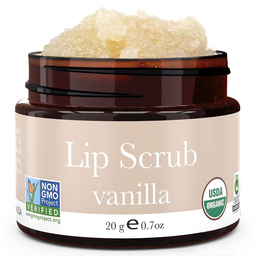 USDA Organic Lip Scrub Vanilla - USA Made with Natural Ingredients