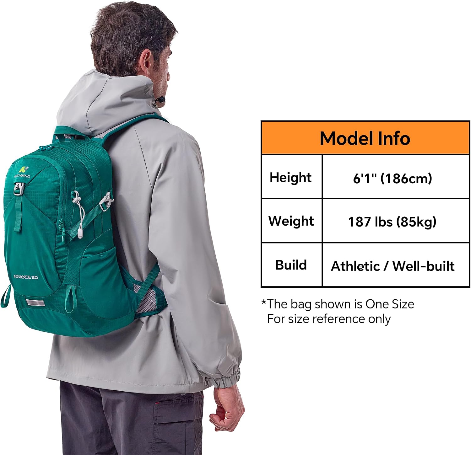 20L Small Hiking Backpack with Rain Cover | Internal Frame, Ventilated Back Panel, Water-Resistant, Short-Distance