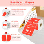 3 X 5 Inch Printable Rectangle Color Coding Labels, 300 Per Roll Adhesive Color Coding Stickers for Bar-Codes