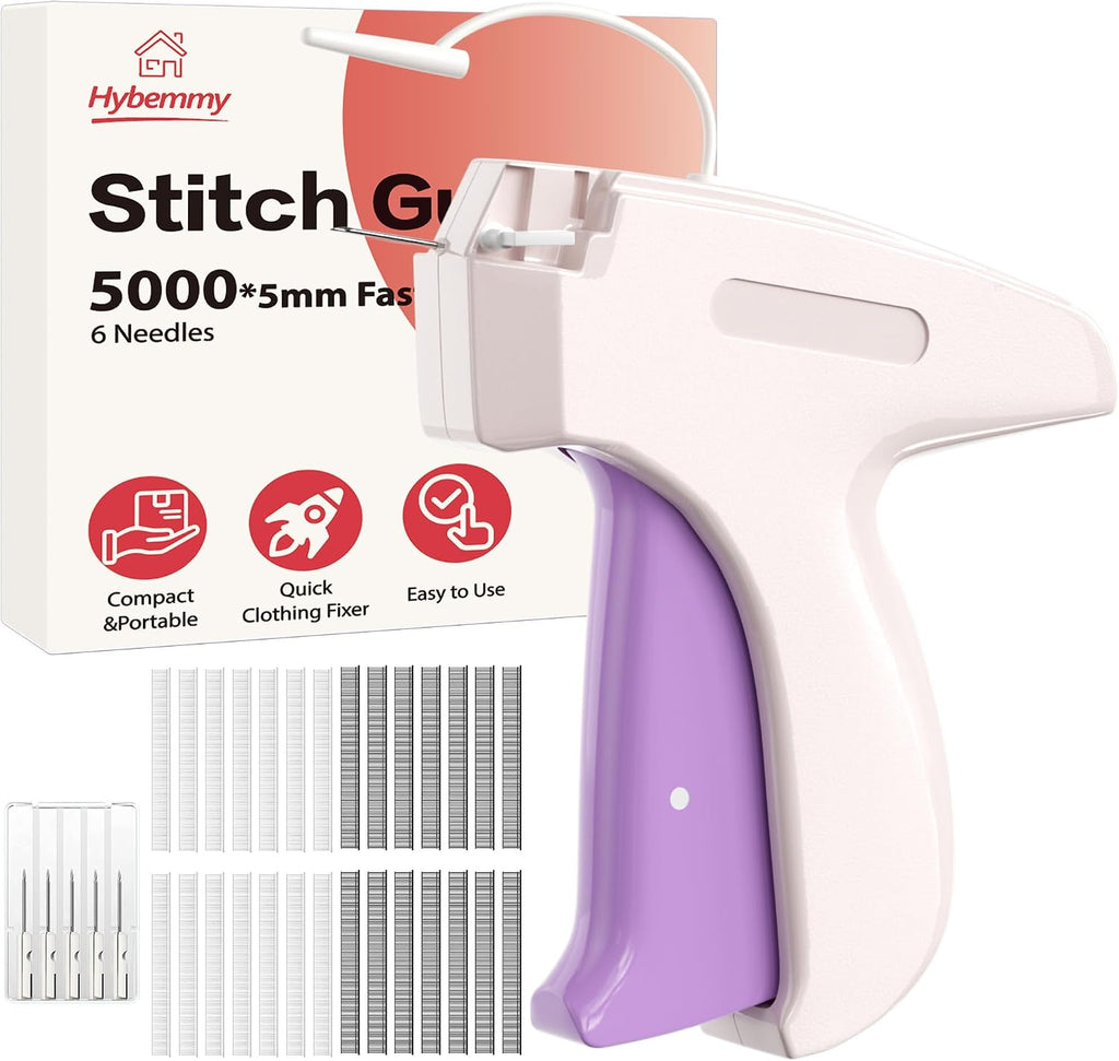 Stitch Gun for Clothes, Tagging Gun, Quick Clothing Fixer, White