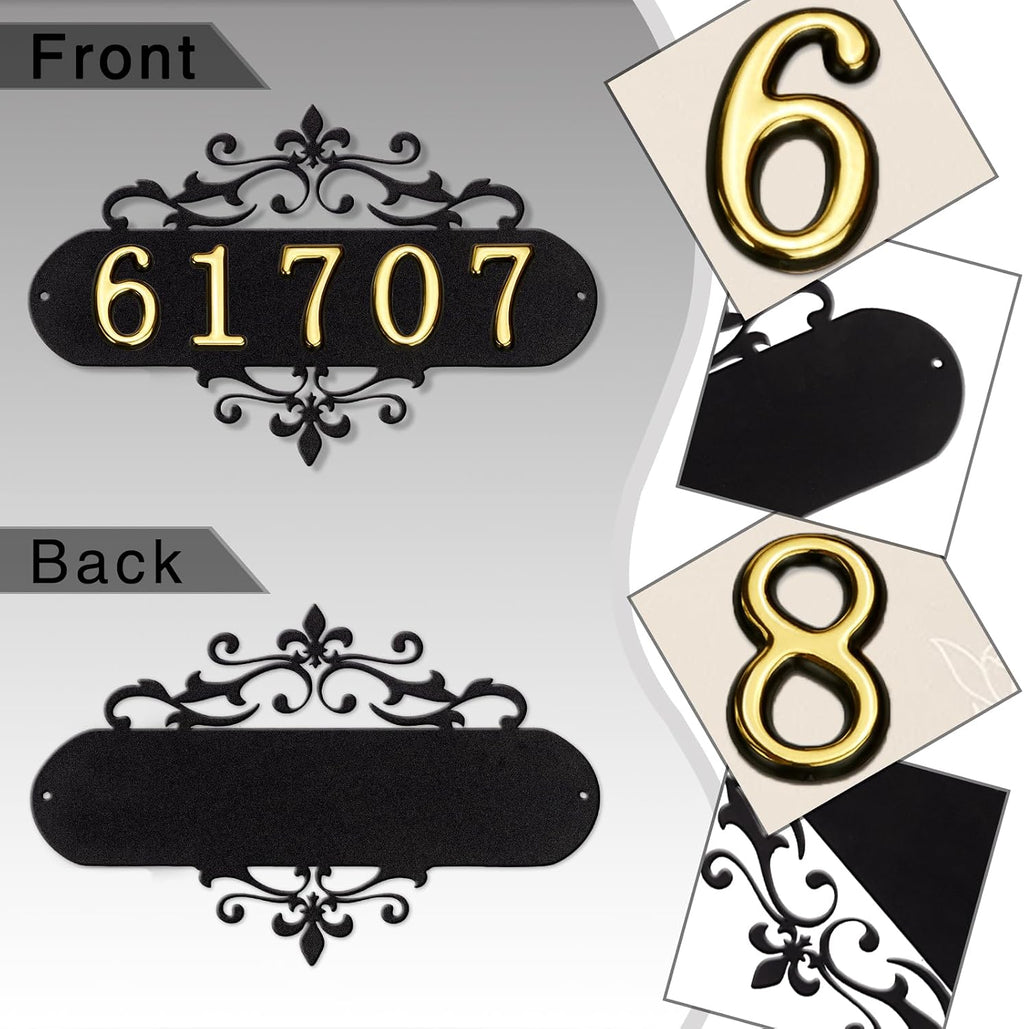 House Numbers for Outside,Metal House Address Numbers for Hotel House Home Office Garden Decorative Wall,Black Modern