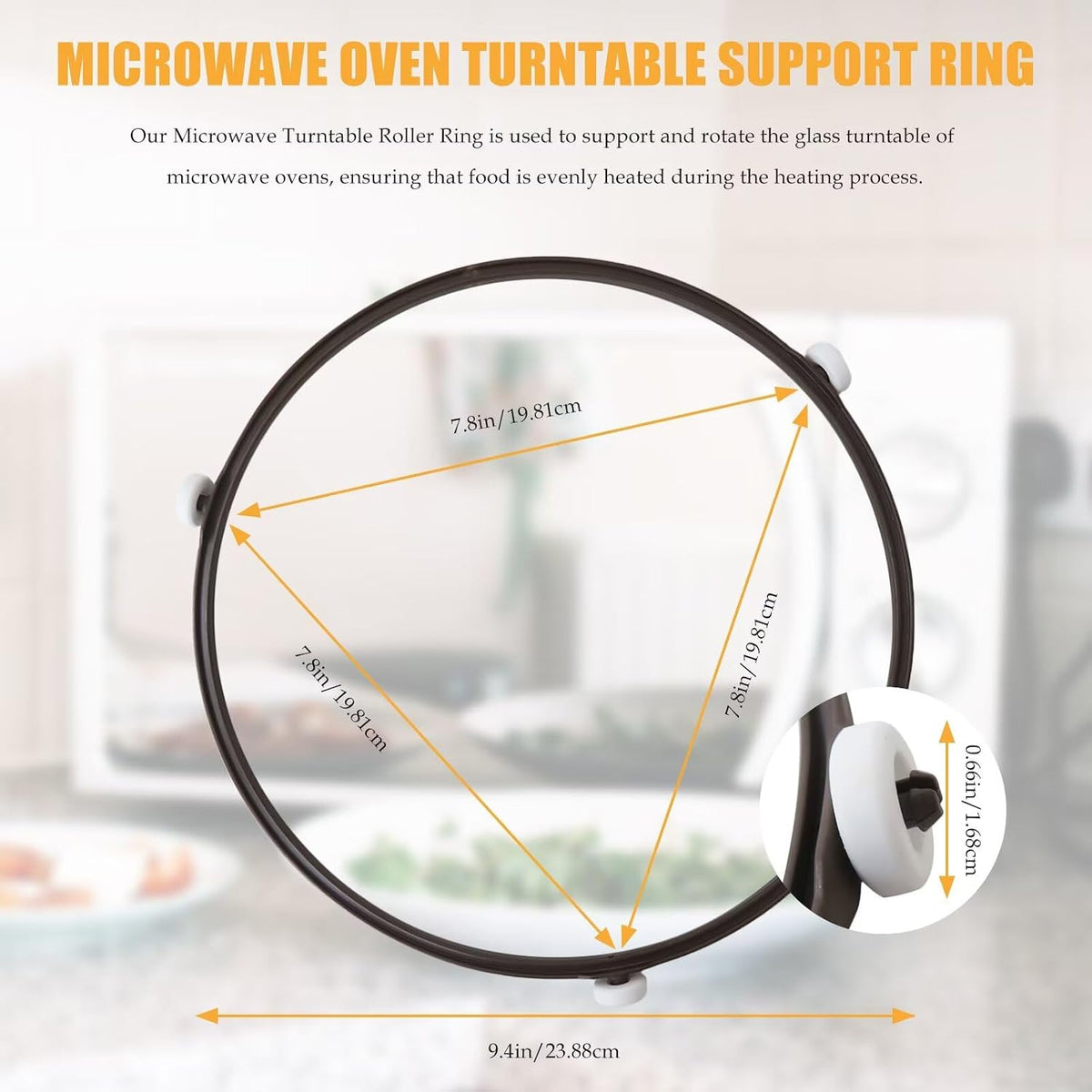 2-Pack Microwave Rotating Roller Ring for LG - 9.5 Inch for Models LMV1630BB, LMV1630WW, MV1610WW, MV1608BB