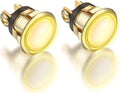 2 Pack Lighted Doorbell Button Replacement, Gold, Yellow Light | Easy to Install Wired Doorbell Button Push Door Bell